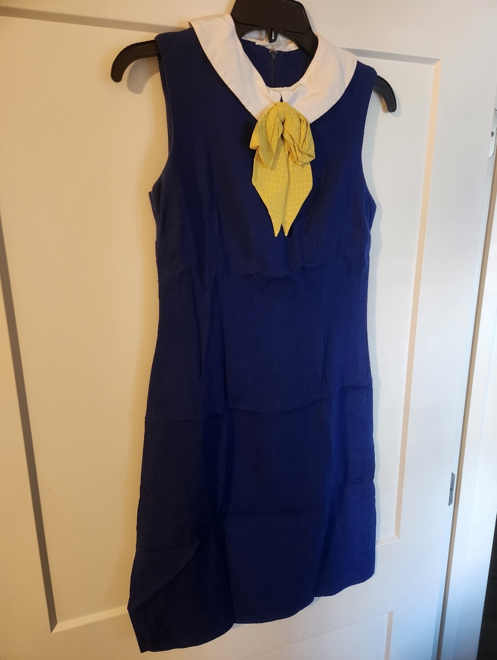 Women's Vintage Style Blue White And Yellow Dress